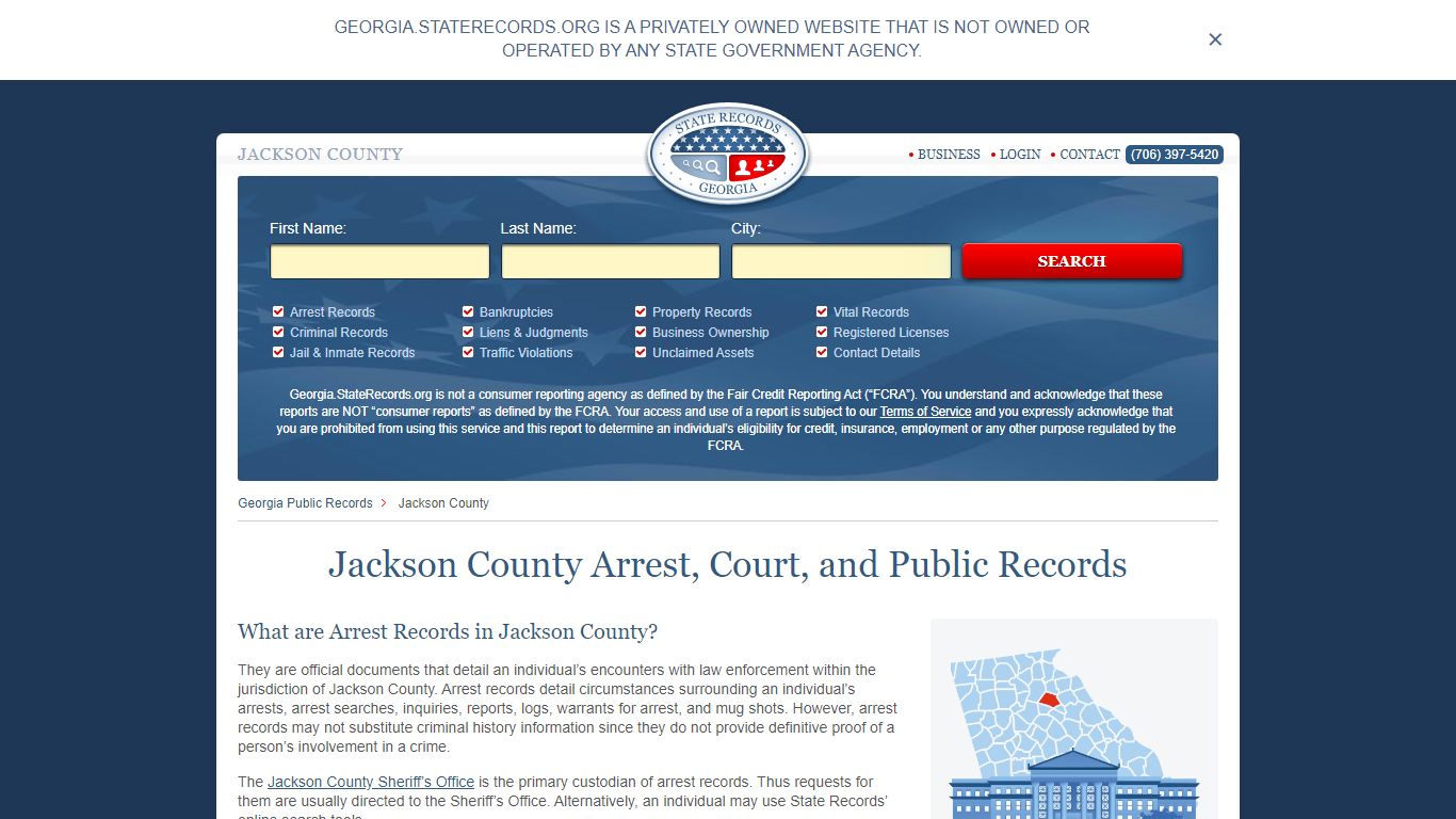 Jackson County Arrest, Court, and Public Records